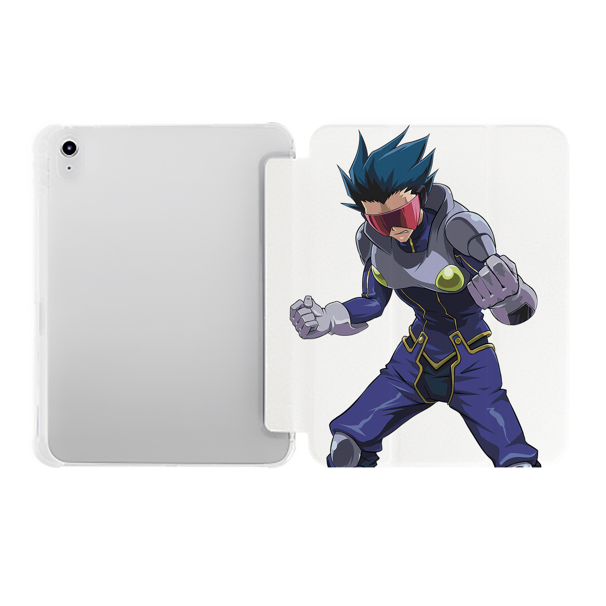 （画像用） 遊☆戯☆王 Yu-Gi-Oh! IPad ケース ペン収納付き 三つ折りスタンド PUレザー×シリコン 対応機種9.5/10.5/10.9インチ